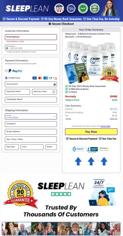 Sleep Lean Official Website Secure Order Page